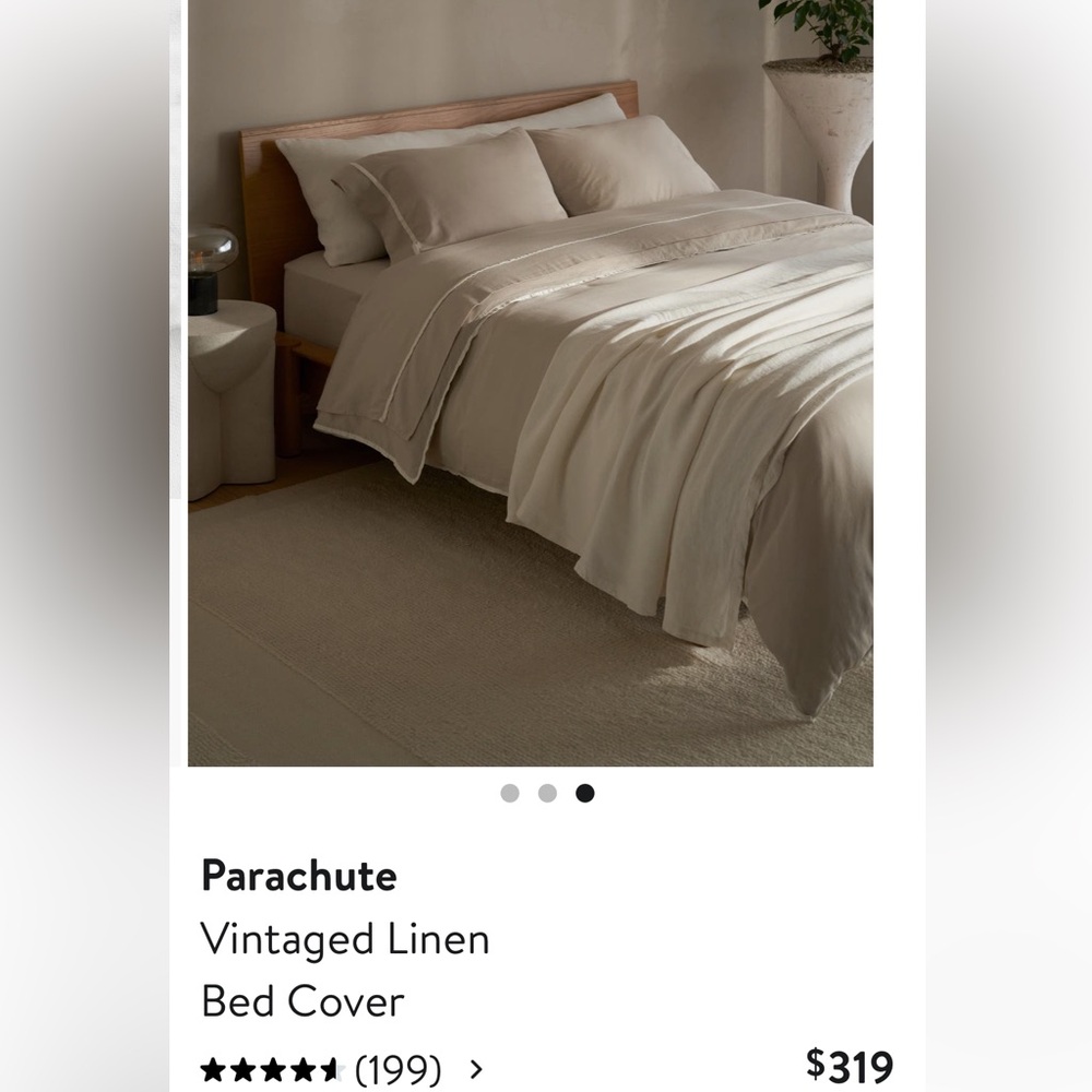 Parachute NEW Vintaged linen bed cover King/Cal King